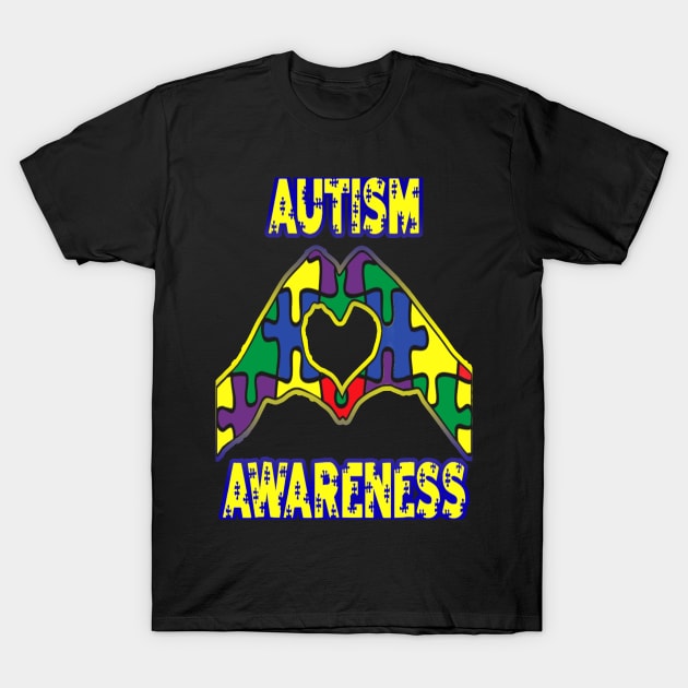 Autism Awareness T-ShirtAutism Shirt Autism Awareness TShirt Love Is In Our Hands T-Shirt_by T-Shirt by VinitaHilliard